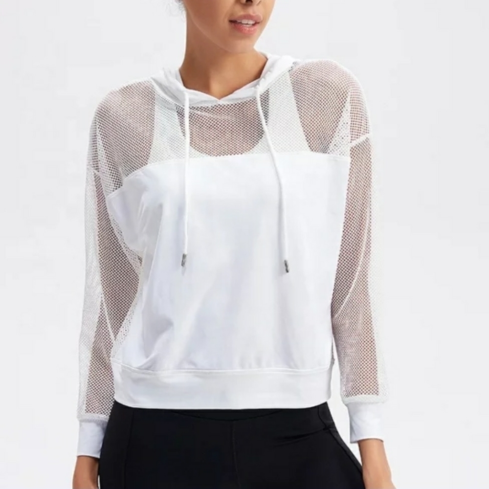 🆕 White Mesh Hoodie